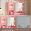 Bedroom Makeup Vanity Desk w/ Mirror and Lights, Vanity Table w/ Charging Station, RGB Lights Wood Dressing Table - 4 of 4