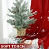 Velvet Red Christmas Window Curtain with Reindeer Design for Living Room, Floral Holiday Decor, Thermal Insulated Romm Darkening, 2 Panels 52x63in - 4 of 4