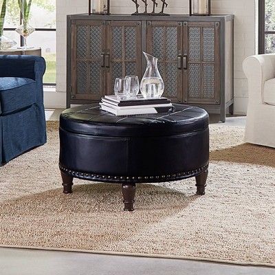 Augusta Storage Ottoman Bonded Leather - INSPIRED by Bassett