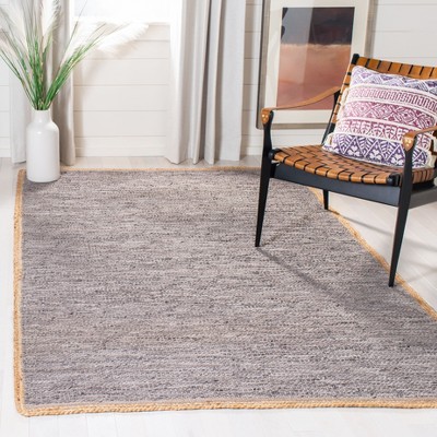 Cape Cod Light Grey and Natural Wool Cotton Area Rug 4' x 6'
