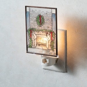 Sullivans Fireplace Scene Glass Nightlight  Multicolor 6.25"H - 1 of 3