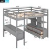 PAGED Full Size Loft Bed with Desk Modern Wooded Bed Frame with Storage Shelves and Drawers for Bedroom - 4 of 4