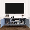 NicBex Mirrored TV Stand with Crushed Diamond Glass Doors, Modern Media Entertainment Center for Living Room, Silver - 2 of 4