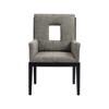 Meridian Furniture,Gwendolyn Linen Textured Fabric Dining Arm Chair - 3 of 4
