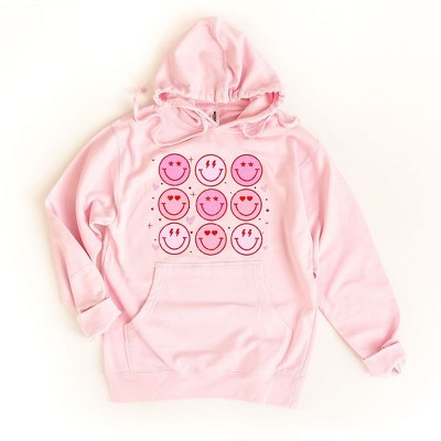 Simply Sage Market Women's Graphic Hoodie Valentine Smiley Face Chart