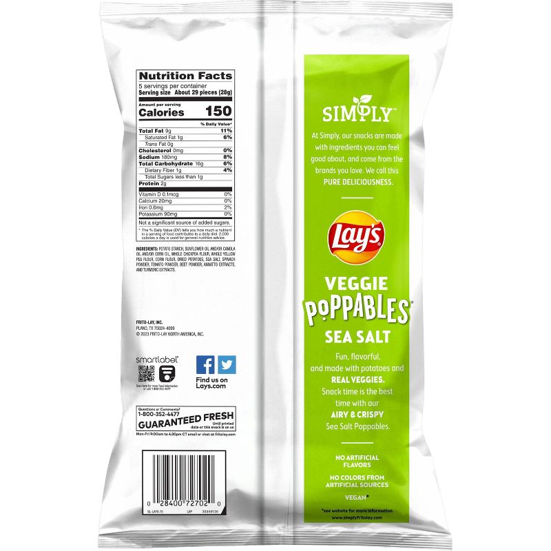 Simply Lays Veggie Poppables Sea Salt - 5oz, 2 of 5