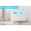 Storage cabinet with drawers, changing table dresser, power socket, with light and metal legs, suitable for living room, bedroom and baby room - 2 of 2