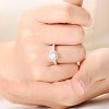 Guili Elegant Sterling Silver Traditional Ring with Cubic Zirconia for a Timeless, Classic, and Refined Look. Sizes 6-8. - 3 of 3