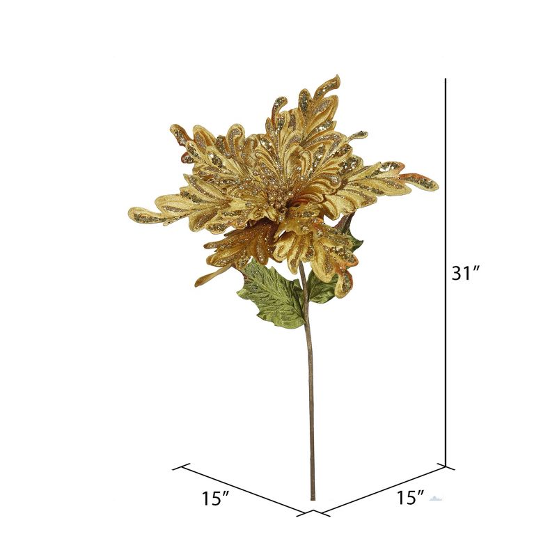 Vickerman 31", 15" Flower Velvet Poinsettia Aritificial Christmas Pick, 2 of 4