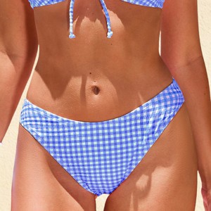 Women's Vibrant Gingham Bikini Bottoms - Cupshe - 1 of 4