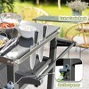 Vynxaria 3-Shelf Outdoor Grill Table, Grill Cart w/ Wheels, Pizza Oven and Food Prep Blackstone Table with Hook, Grill Stand for Griddle Outside BBQ - 2 of 4