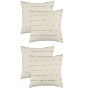 Unique Bargains Modern Farmhouse Decorative Neutral Striped Boho Square Pillow Covers 4 Pcs - 1 of 4
