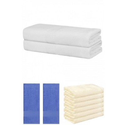 REGALWOVEN Absorbent Solid Bath Hand Face Cloths Cotton Towels 3 Piece Sets