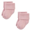 Hudson Baby Infant Girl Cotton Rich Newborn and Terry Socks, Solid Blush Pink - image 4 of 4