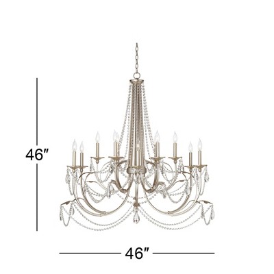 Silver Leaf 12-Light Crystal Beaded Chandelier