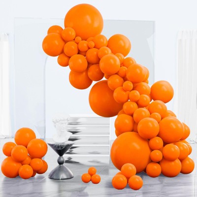 PartyWoo Balloons Orange Fall 18 12 10 5 Inch 123 pcs