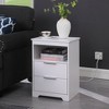PAGED Nightstand with Storage Drawer and Open Shelf, Modern Wooden Side Table, Bedside Cabinet for Bedroom, Living Room - 2 of 4