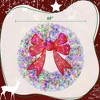 60" Prelit Snow-Flocked Christmas Wreath with 3D Bow and 300 LED Lights, 11 Modes, Remote Control - 3 of 4