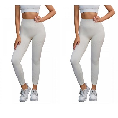 INSPIRE CHIC 2 Pcs Women's High-Waisted Tummy Slimming Cycling Running Workout Control Panties