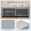 PAGED Retro Storage Bench with Sliding Door, Classic Shutter Ottoman with Storage, Shoe Bench with Cushion & Adjustable Shelf, Entryway Bench - 4 of 4