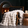 Itopfox Ultra Soft Luxury Fluffy Faux Rabbit Fur Throw Blanket, Thick Warm Cozy Plush Reversible Blanket for Bed, Couch, Chair, Sofa in Ivory White - 2 of 4