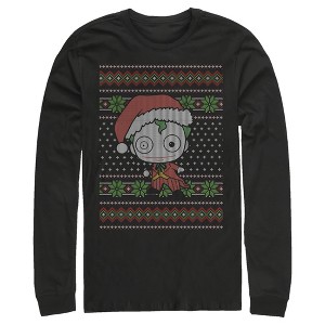 Men's Batman Ugly Christmas Chibi Joker Long Sleeve Shirt - 1 of 3