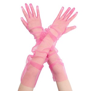INSPIRE CHIC Women's Tulle Full Finger Mesh Opera Gloves - 1 of 4