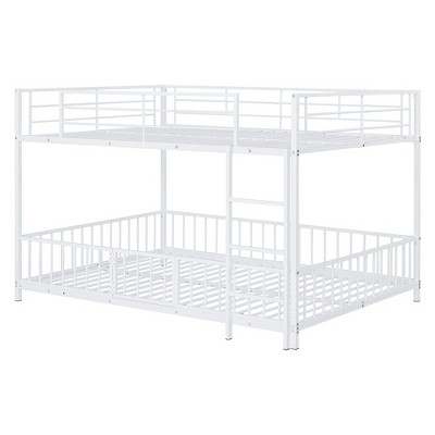 NicBex Full Over Full Bunk Bed with Slide and Guardrail with Convenient Gate,Twin Loft Bed with Ladder,Modern Bunk Beds,Bunk Beds for Bedroom