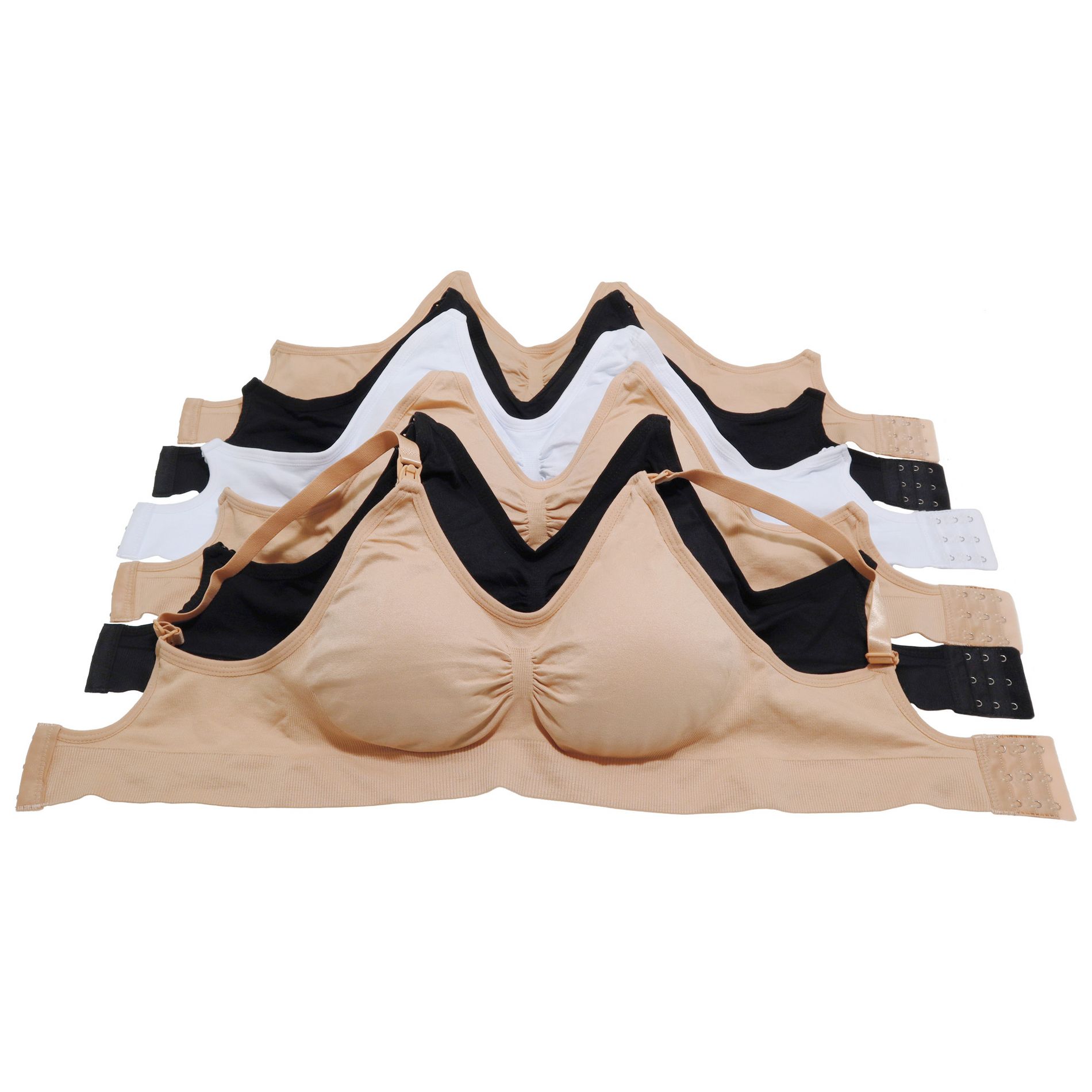 Angelina Womens Seamless Nursing Bras with Ruched Cups (6-Pack)