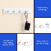 LunaLulinlk White 8.75 inch Key Rail with 4 Satin Nickel Hooks for Keys, Mail, Leashes, 2 lbs Capacity, 1 Pack - 2 of 4