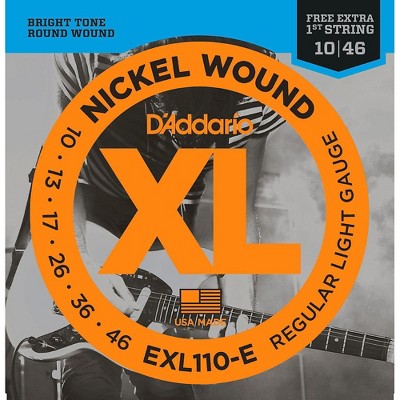 D'Addario EXL110-E Bonus Pack: Light Electric Guitar Strings with Bonus High E String (10-46)