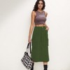 Anna-Kaci Women's Utility Midi Skirt with Side Cargo Pockets Button Waistband and Belt Loops - 4 of 4