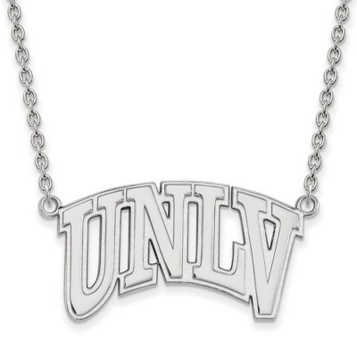 Black Bow Jewelry 14k White Gold Nevada Las Vegas Runnin Rebels NCAA Necklace 18 Inch