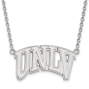 Black Bow Jewelry 14k White Gold Nevada Las Vegas Runnin Rebels NCAA Necklace 18 Inch - 1 of 4