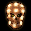 Northlight Lighted Holographic Halloween Skull Window Silhouette - 12" - Clear Lights - 2 of 4