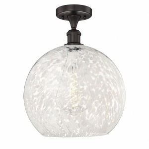 White Mouchette - 1 Light Semi-Flush Mount In Modern Style-16.75 Inches Tall and 13.75 Inches Wide - 1 of 1