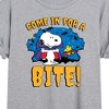 Women's - Peanuts - Snoopy Come In For A Bite Oversized Graphic T-Shirt - 2 of 4