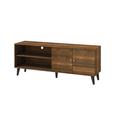 GlasFlength TV Stands and Consoles TV Console Table TV Center TV Stand with Storage Shelves for Living Room, Brown, 63"*15.2"*25.6"