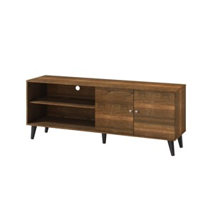GlasFlength TV Stands and Consoles TV Console Table TV Center TV Stand with Storage Shelves for Living Room, Brown, 63"*15.2"*25.6" - 1 of 4