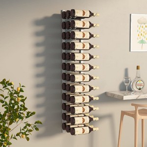 vidaXL Wall Mounted Wine Rack for 36 Bottles White Iron - 1 of 4