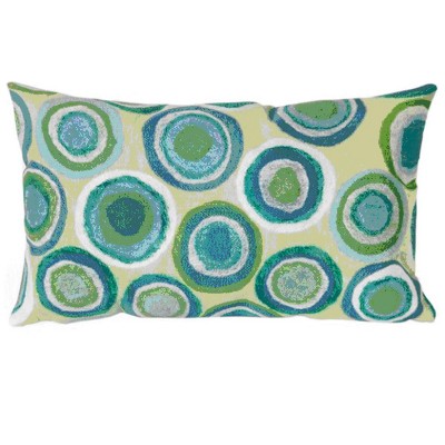 Liora Manne Visions II Indoor Outdoor Patio Accent Throw Pillow for Living Room Sofa Couch, Porch Swing, and Beds, Puddle Dot Spa, 12 x 20 Inch