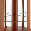 Glass and Wood Lighted Corner Curio Display Cabinet with Glass Doors, Adjustable Shelves, Included Light Bulbs and Mirrored Back Panel - 3 of 4