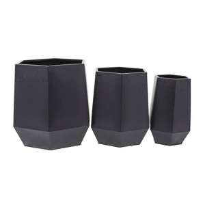 19.7" 3pc Modern Metal Planter Pots - Olivia & May - 1 of 4