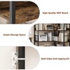 Corner Bookshelf Arched Bookcase, L Shaped Bookshelf Industrial Corner Shelf, Large Bookshelf with Metal Frame - 3 of 4