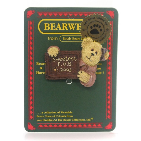 Boyds Bears Resin 1.75 In F. O. B. 2005 Pin Chocolate Bar Bear Figurines - image 1 of 2