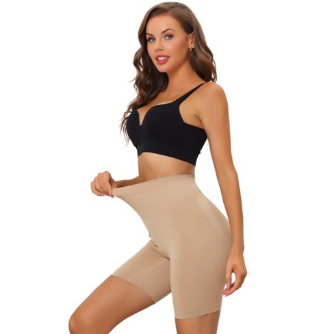 Allegra K Women's High Waisted Shapewear Slip Shorts Thigh Slimmers Tummy  Control Knickers Panties Beige L : Target