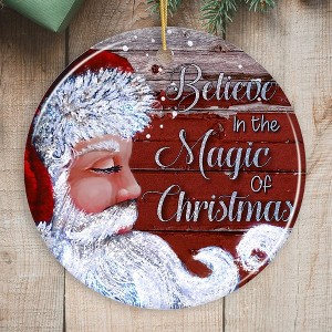 Vintage Santa Believe in the Magic of Christmas Ornament| OrnamentallyYou - 1 of 4