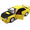 2003 Subaru Impreza WRX STI RHD (Right Hand Drive) Yellow with Carbon Hood 1/18 Diecast Model Car by Solido - 2 of 4