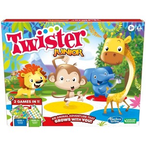 Hasbro Gaming Twister Junior Game, Animal Adventure 2-Sided Mat, 2 Games in 1, Party Game for Kids Ages 3 and Up, Indoor Game for 2-4 Players - 1 of 4