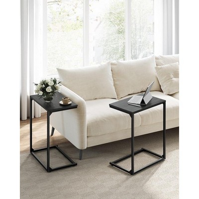 Vasagle C Shape End Table, Small Coffee Table For Couch Or Sofa Ebony ...